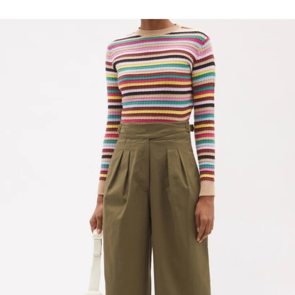 Weekend Max Mara Sweaters - Weekend MaxMara Striped Egeo Sweater Rainbow XS